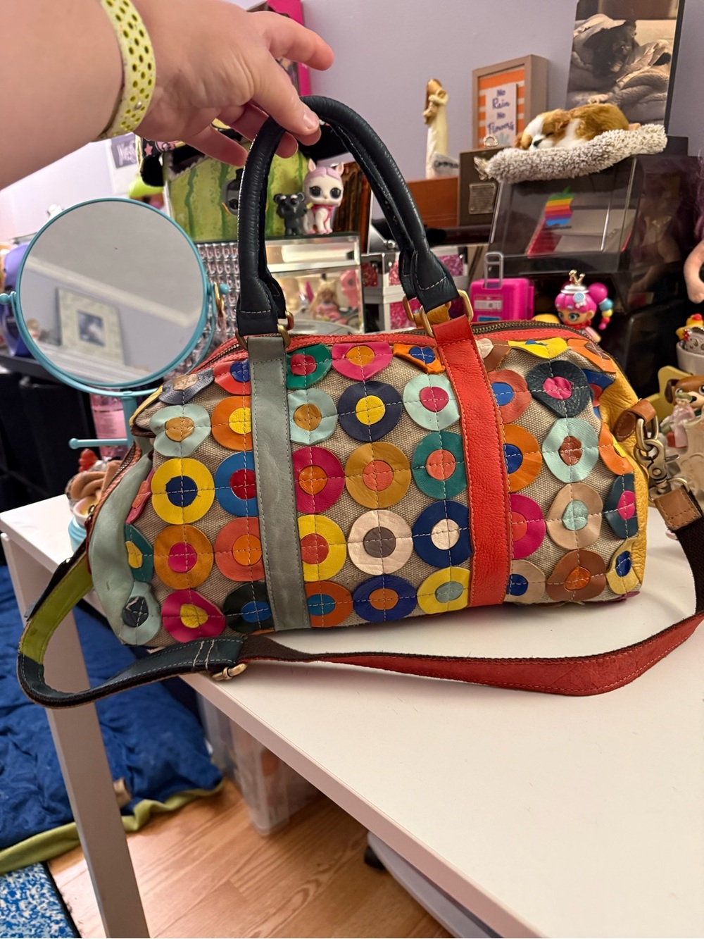 Vintage Just Millie Boho Artist-Made Leather Satchel